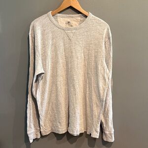 *GENTLY WORN* Faherty Men's Size Large Sunwashed Slub Crew - Light Grey Heather